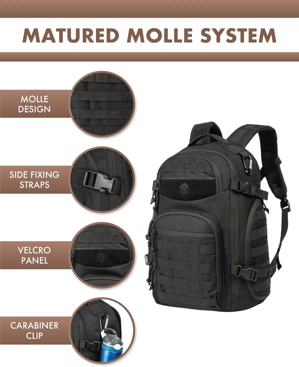 Tactical Laptop Backpack Military Backpack for Men Black Tactical Bag Backpack