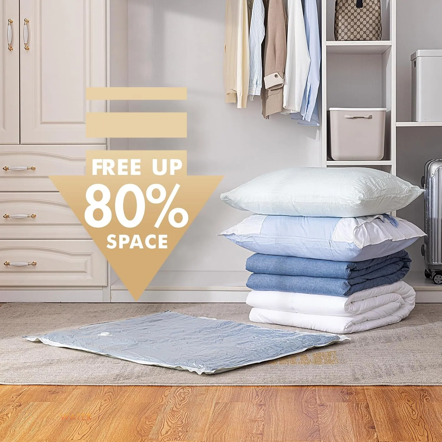 TAILI 8 Pack Vacuum Storage Bags, Jumbo Vacuum Seal Bags for Clothing (40x31 Inch), Large Space Saver for Clothes, Pillows, Bedding, Sweater, Closet Organization