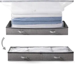 TAILI Under Bed Vacuum Storage Bags for Comforters and Blankets, Save 80% Space, Large Capacity Foldable Under Bed Storage Box for Quilts Pillow Blankets Linen, 41" x 17.7" x 6", Jumbo Vacuum Seal