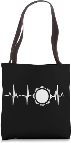 Tambourine Player Heartbeat Tambourine Tote Bag