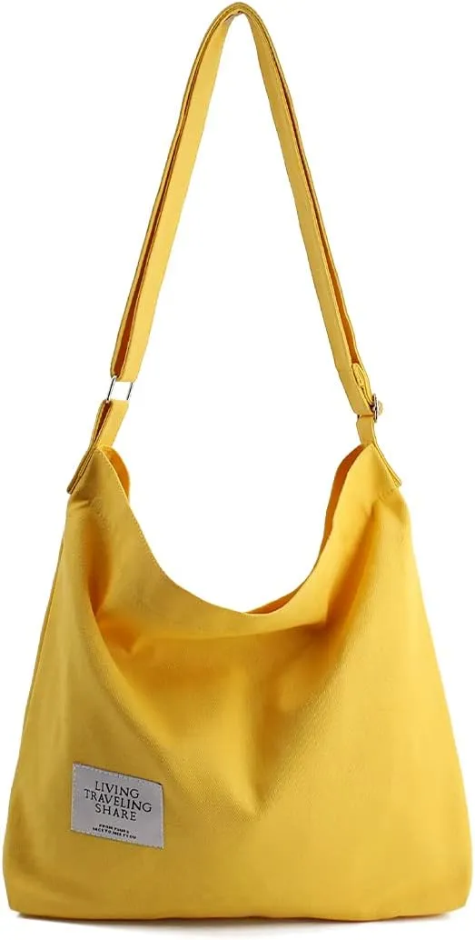 TANOSII Canvas Tote Bag Womens Hobo Handbag Casual Shoulder Bag Shopping Bag Large Size Crossbody Bag