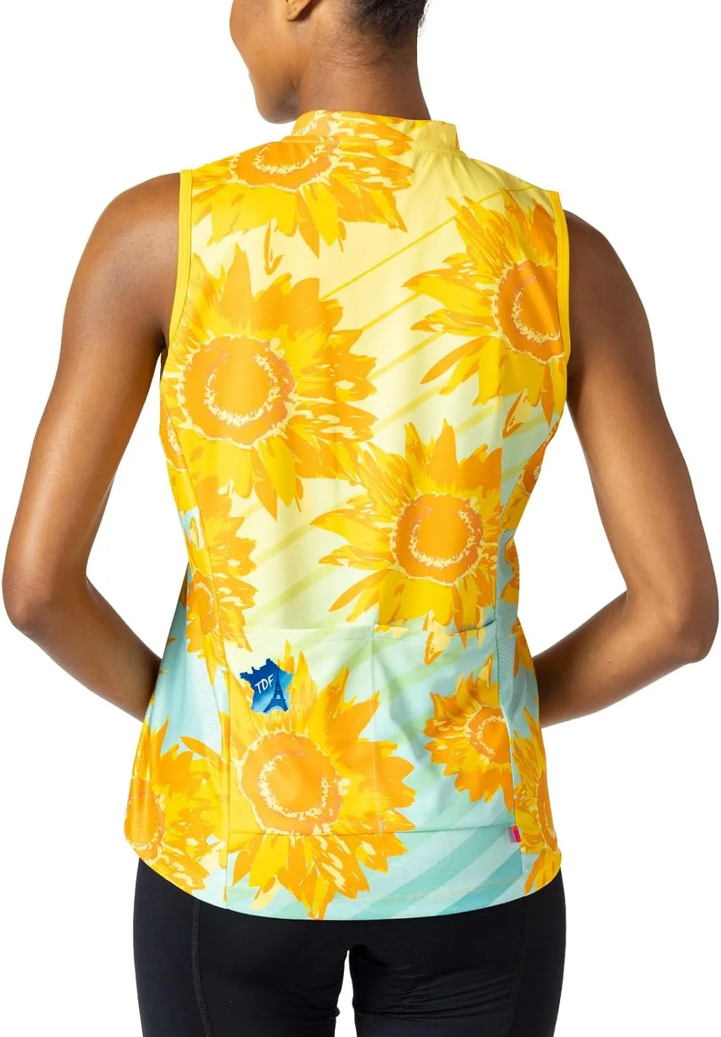 Terry Breakaway Mesh Sleeveless Cycling Jersey Women UPF 50  10 Inch Front Zip Relaxed Fit Tank Reg. & Plus Sizes