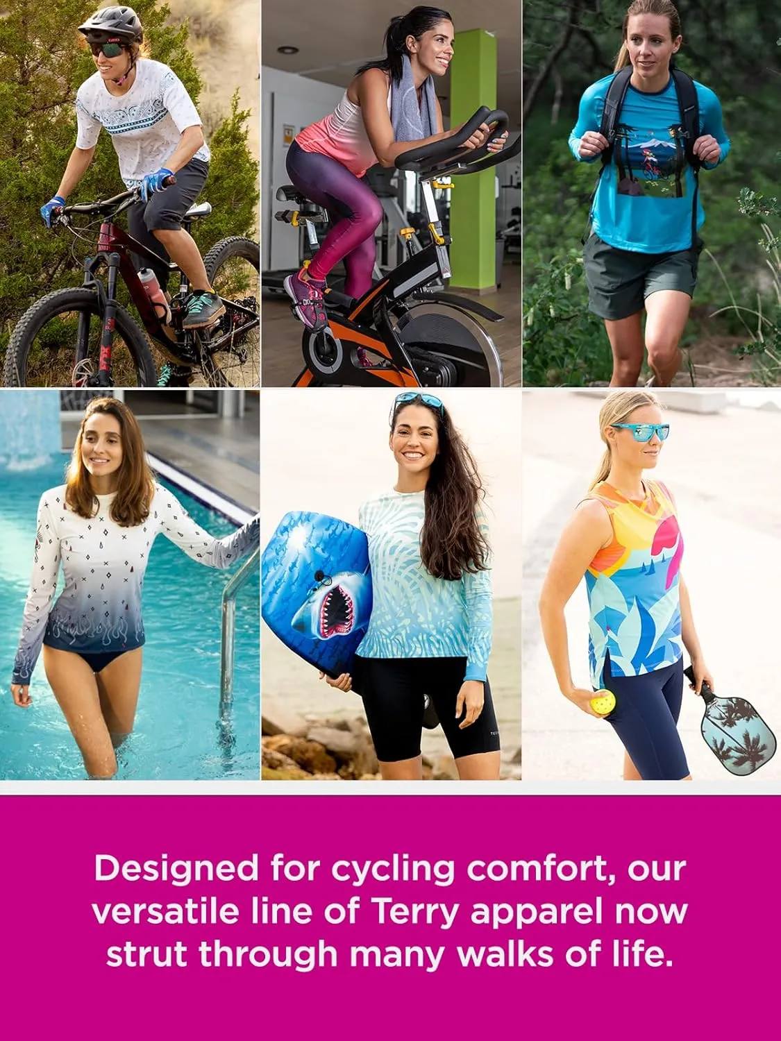 Terry Breakaway Mesh Sleeveless Cycling Jersey Women UPF 50  10 Inch Front Zip Relaxed Fit Tank Reg. & Plus Sizes