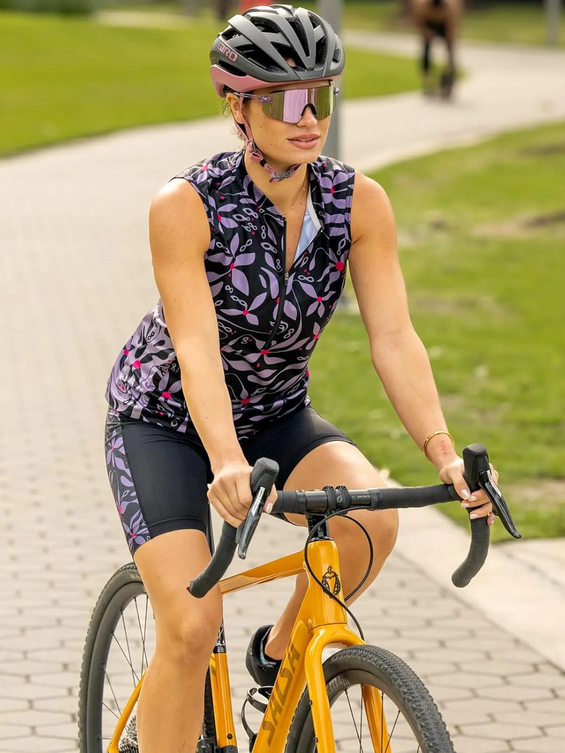 Terry Breakaway Mesh Sleeveless Cycling Jersey Women UPF 50  10 Inch Front Zip Relaxed Fit Tank Reg. & Plus Sizes