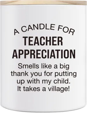 Thank You Teacher Appreciation Gifts for Women Men, 10OZ Funny Teachers' Day Week Birthday Graduation Gift Retirement for Teacher End of Year, Lavender Scented Candle Putting My Child