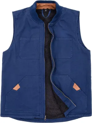 ThCreasa Mens Sherpa Fleece Lined Vest Sleeveless Zip Up Winter Outdoor Travel Fishing Vest Jacket