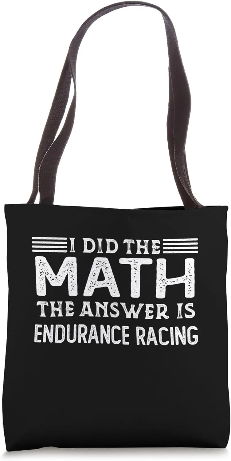 The Answer Is Endurance Racing Funny Math Teacher Student Tote Bag