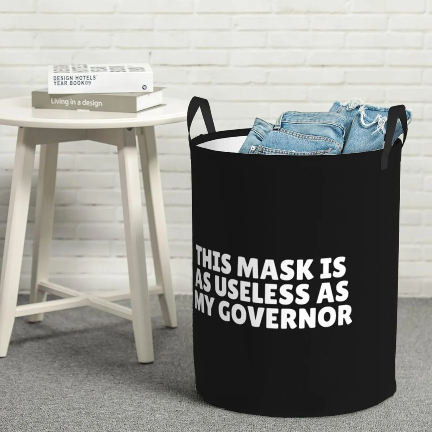 This Mask Is As Useless As The Governor Laundry Basket Round Portable Storage Box Organizer Laundry Basket Portable Laundry Organizer