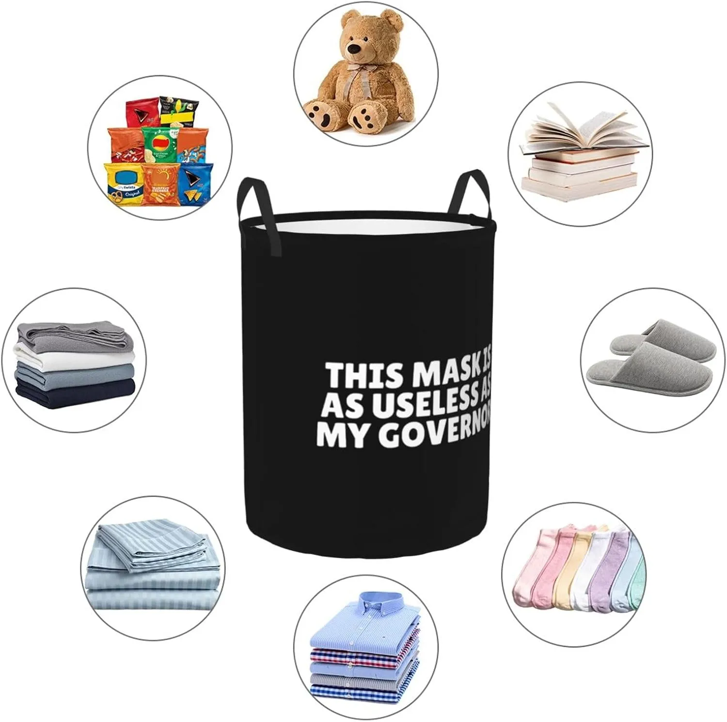 This Mask Is As Useless As The Governor Laundry Basket Round Portable Storage Box Organizer Laundry Basket Portable Laundry Organizer