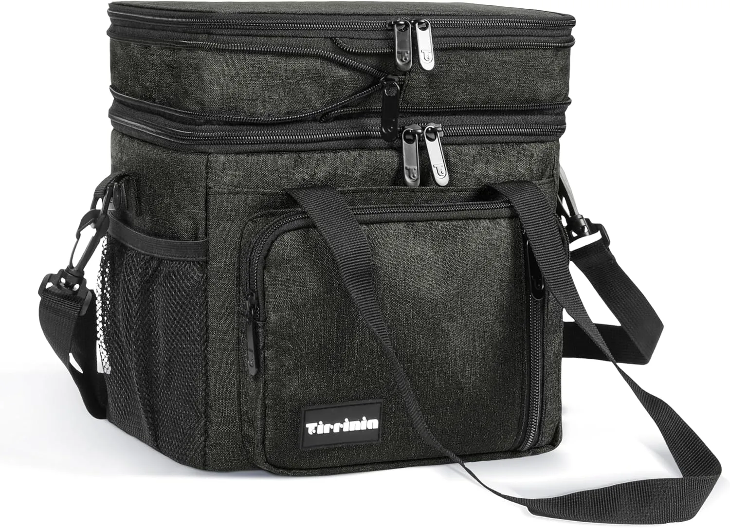Tirrinia Expandable Insulated Lunch Bag - Double Deck Leakproof Lunch Box for Men Women - Large Reusable Cooler Tote for Picnic, Travel, Office