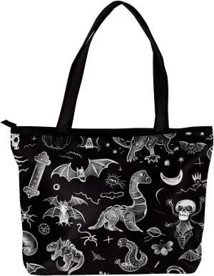 Tote Bag, Large Tote Bag, Women's Tote Handbags, Guitar Saxophone Violin Vintage Musical Instrument, Tote Bag for Work