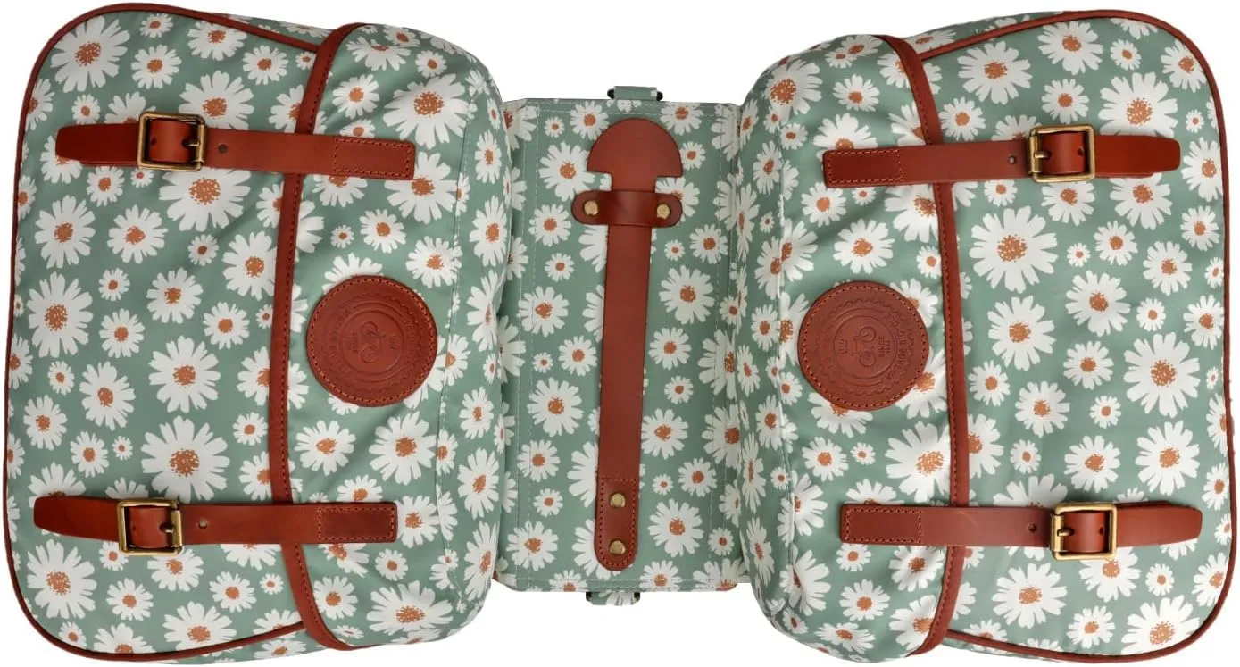 TOURBON Waterproof Canvas Bicycle Bike Rear Seat Carrier Bag Cycling Double Pannier Bag Pack