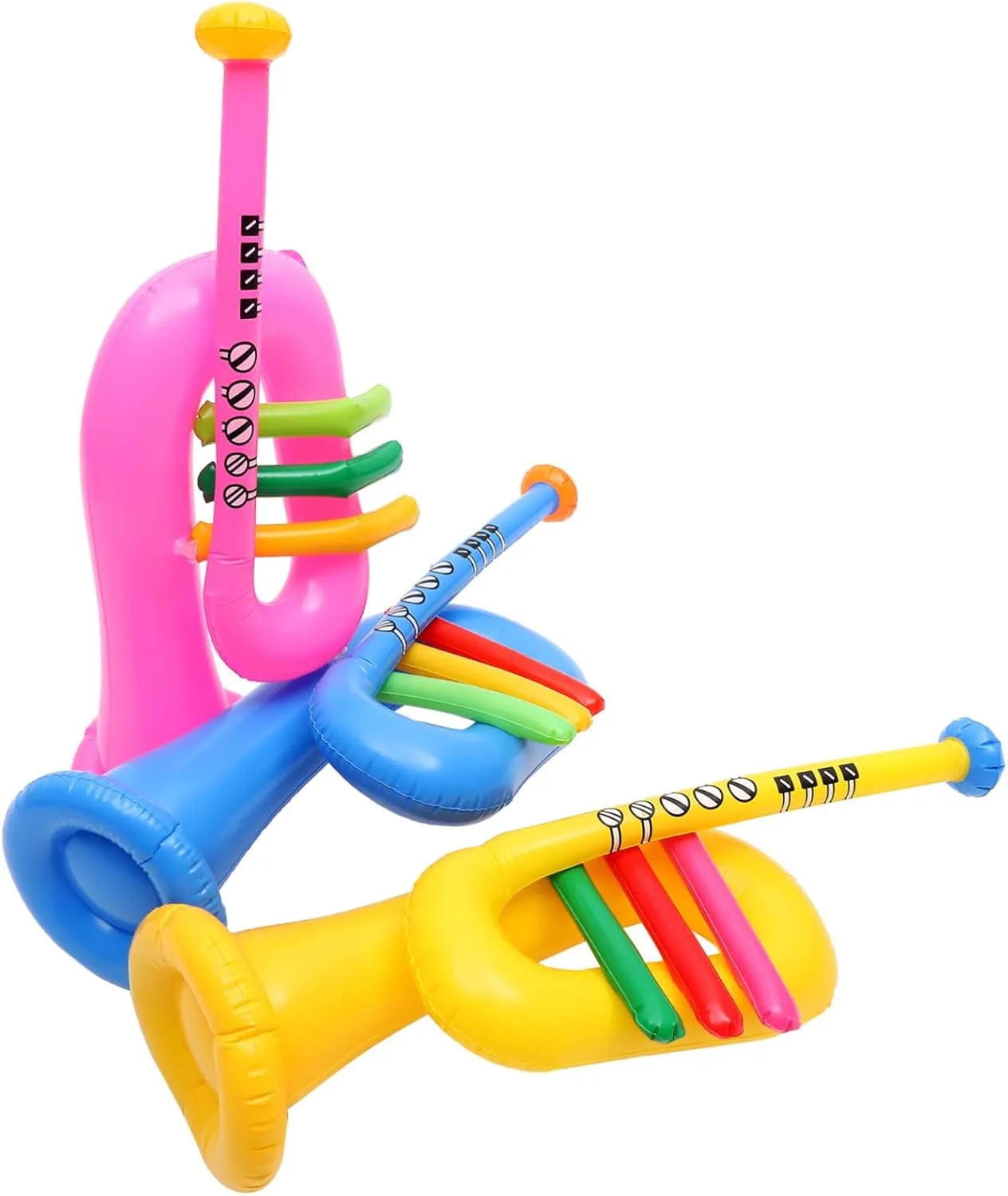 TOYANDONA 6 Pcs Inflatable Musical Instrument Inflatable Instrument Inflatable Banjo Blow up Trumpet Horn Carnival Prizes 80 s Party Decorations Kid Toy Kids Party Supplies Small Child PVC