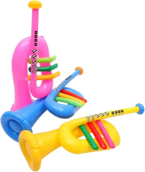 TOYANDONA 6 Pcs Inflatable Musical Instrument Inflatable Instrument Inflatable Banjo Blow up Trumpet Horn Carnival Prizes 80 s Party Decorations Kid Toy Kids Party Supplies Small Child PVC