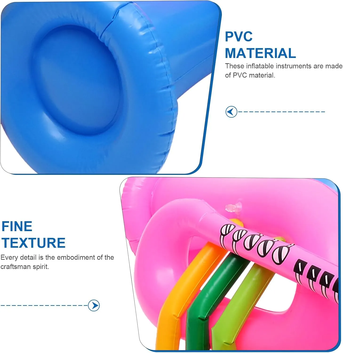 TOYANDONA 6 Pcs Inflatable Musical Instrument Inflatable Instrument Inflatable Banjo Blow up Trumpet Horn Carnival Prizes 80 s Party Decorations Kid Toy Kids Party Supplies Small Child PVC