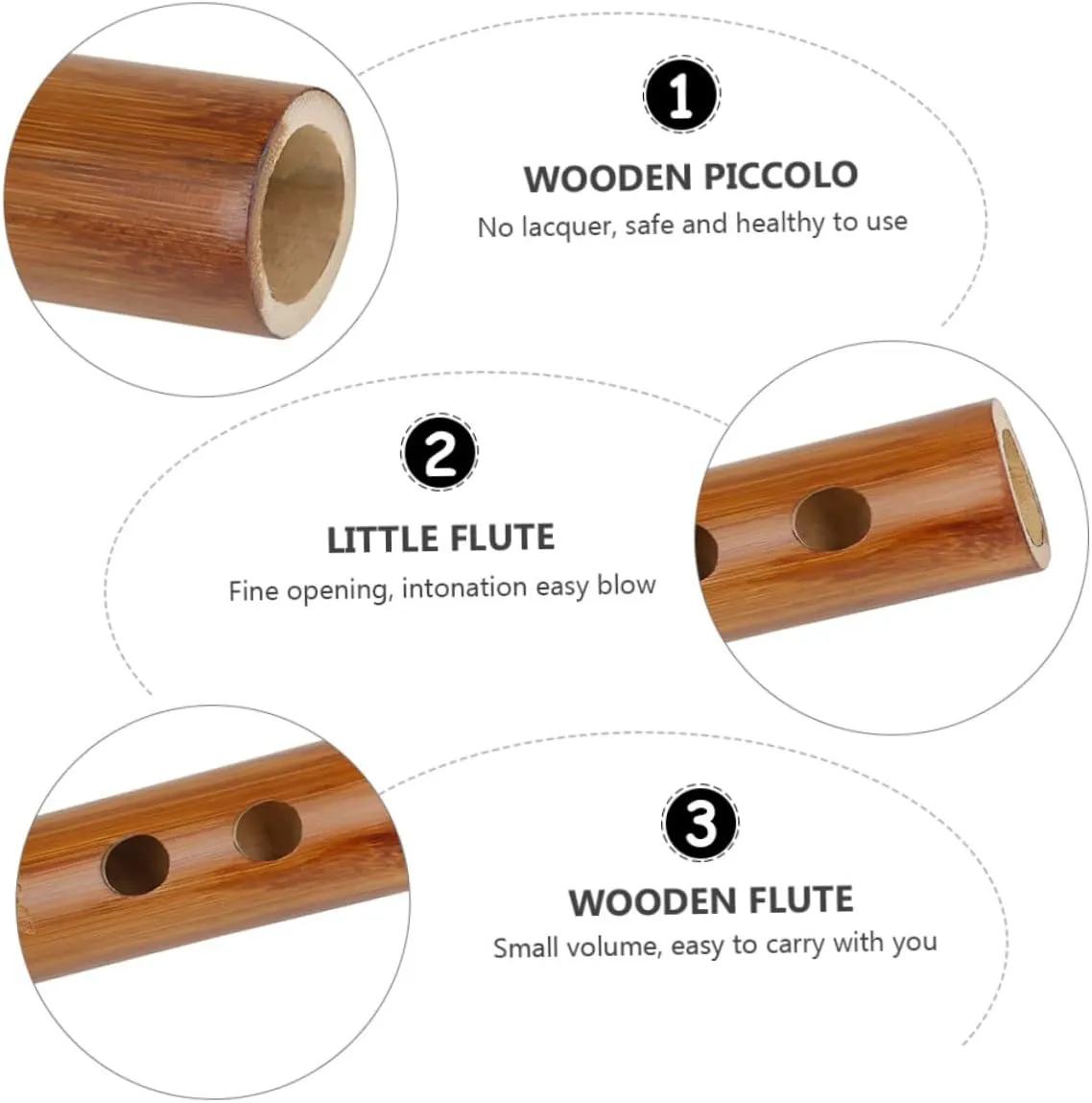 Toyvian Piccolo Chinese Flute Kids Flute Wooden Flute Woodwind Instrument Dizi for Beginners Native Small Flutes Practical Piccolo Musical Instrument Brown Student