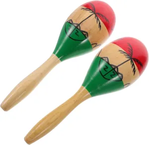 Toyvian Unique Design Wooden Maracas Kids Musical Toys Hand Percussion Instruments Safe Learning Toys for Toddlers