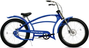 Tracer Santak 26" Chopper Stretch Cruiser with disc Brake Single Speed, Lowrider Bike for Adults Multi-Color
