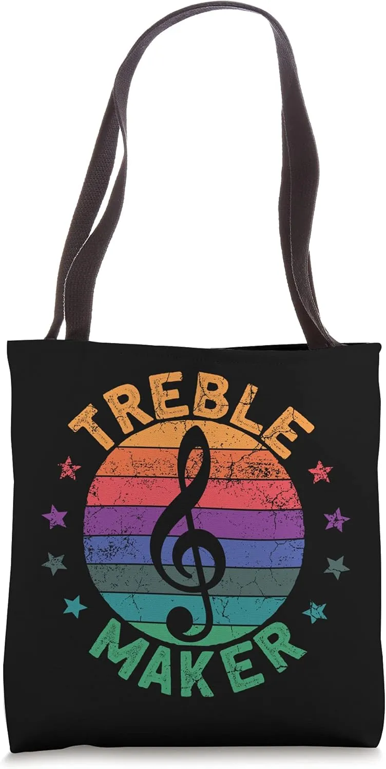 Treble Maker Funny Musician Guitarist Singer Music Saxophone Tote Bag