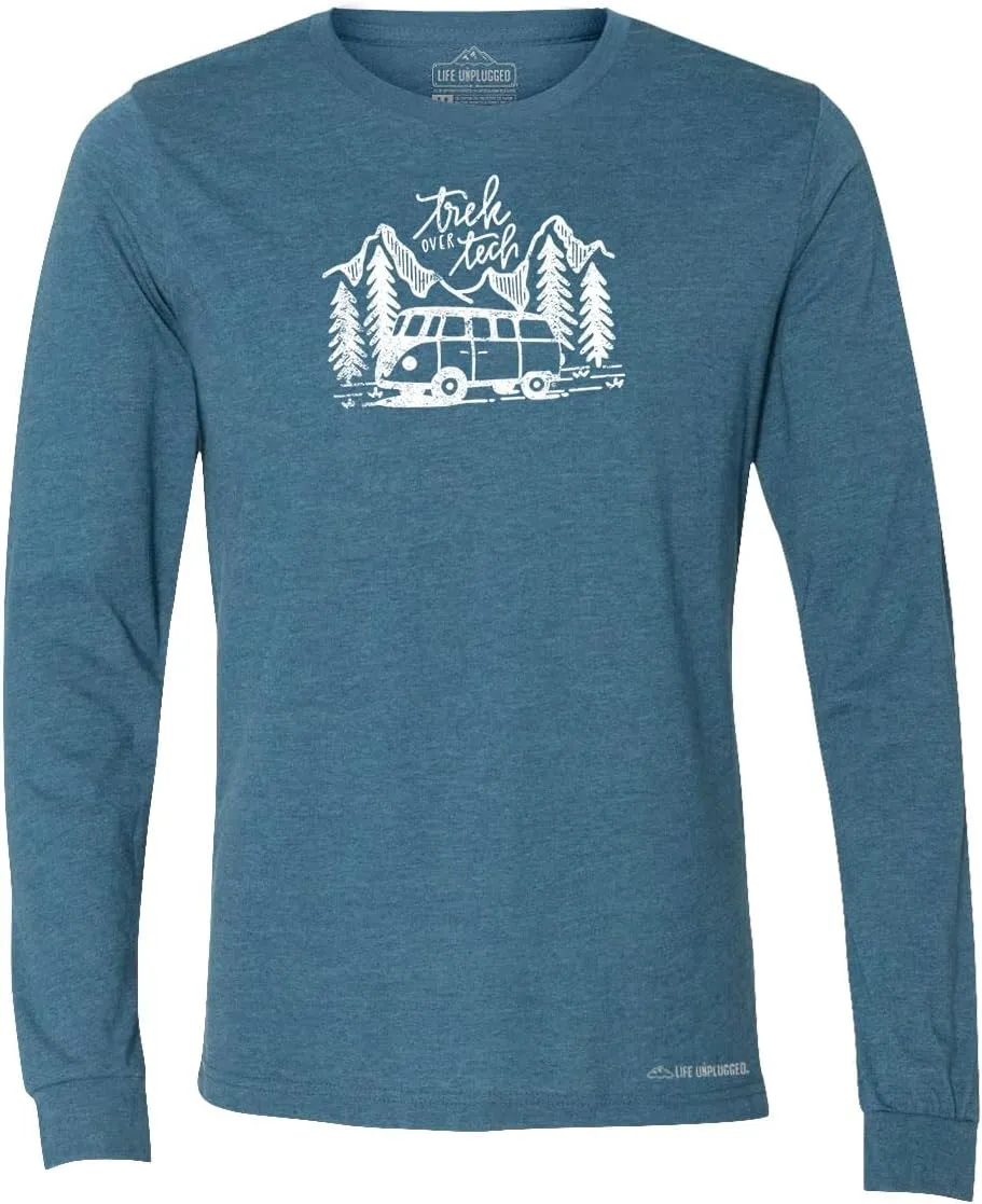Trek Over Tech Premium Long Sleeve Shirt Polyblend Outdoor Camper Mountain Climbing Longsleeve T-Shirts