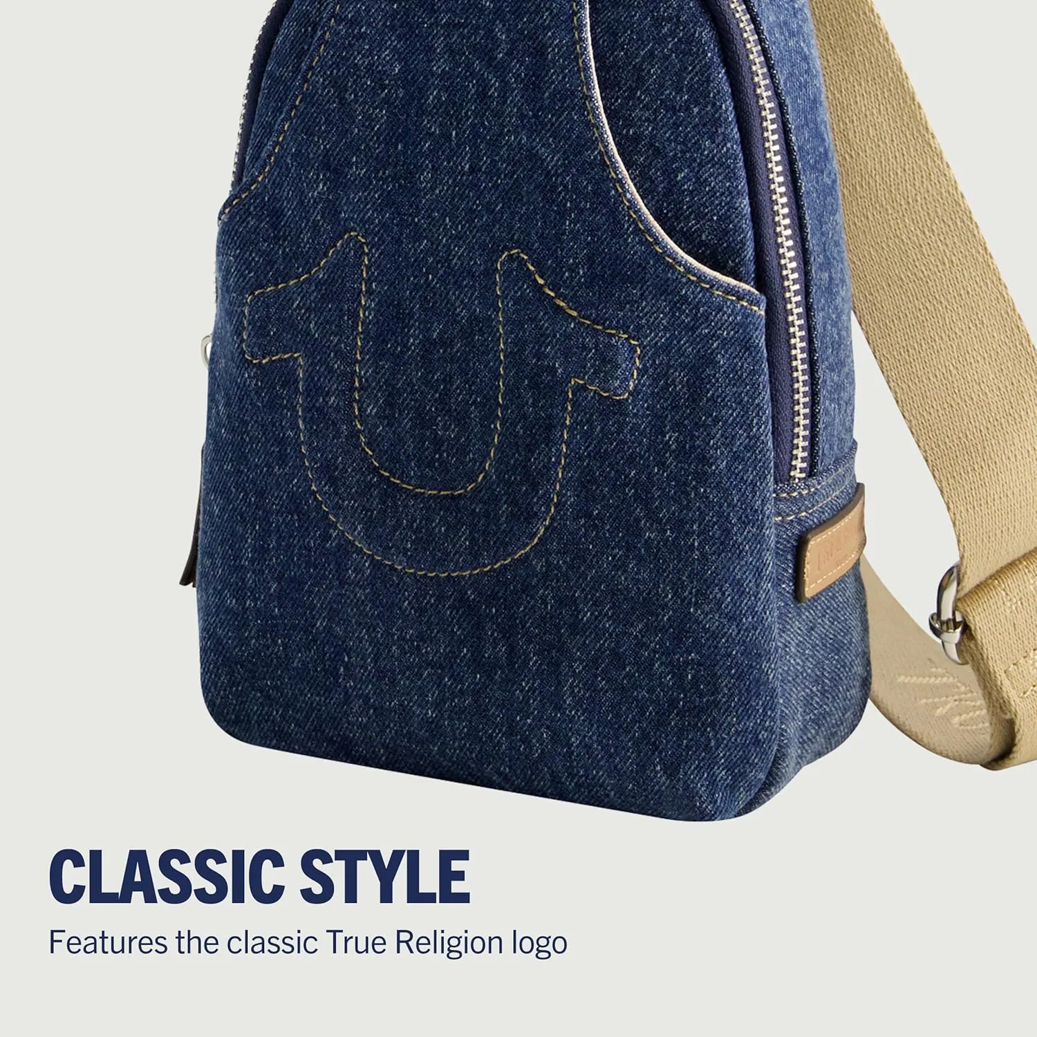 True Religion Women's Sling Bag, Small Travel Backpack with Adjustable Shoulder Crossbody Strap