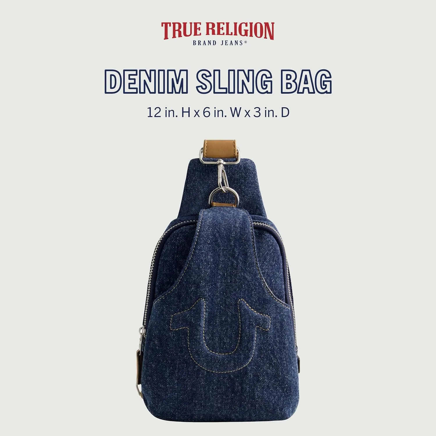 True Religion Women's Sling Bag, Small Travel Backpack with Adjustable Shoulder Crossbody Strap