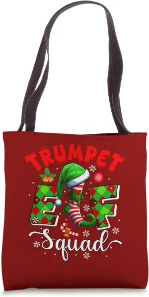 Trumpet Elf Squad Christmas Instrumentalist Team Musical Tote Bag
