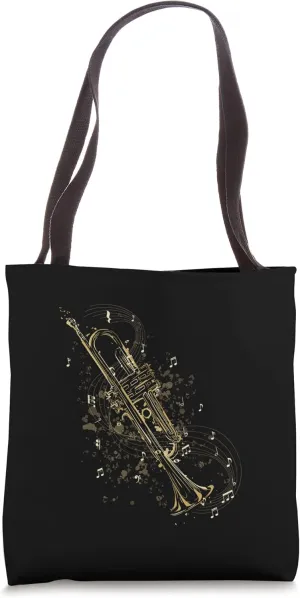 Trumpet Instrument Musical Notes Music Tote Bag