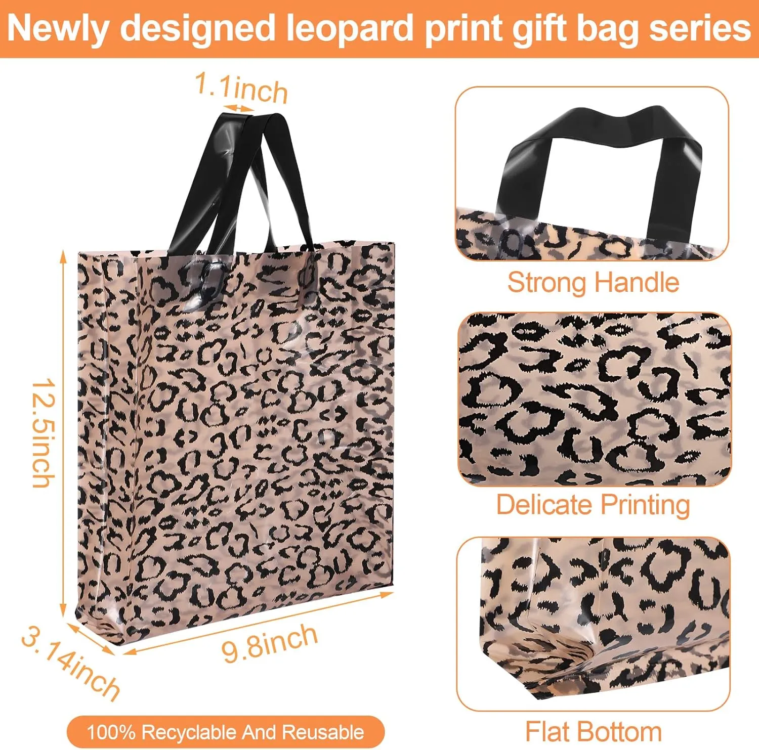 Tudomro 150 Pack Boutique Bags Plastic Merchandise Valentines Reusable Shopping Gifts Bags 10 x 13 Inch