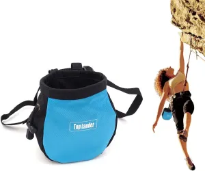 TUMECOS Chalk Bag for Rock Climbing,Non-Slip Chalk Storage Bag, Reusable Waist Bag for Bouldering, Gymnastics