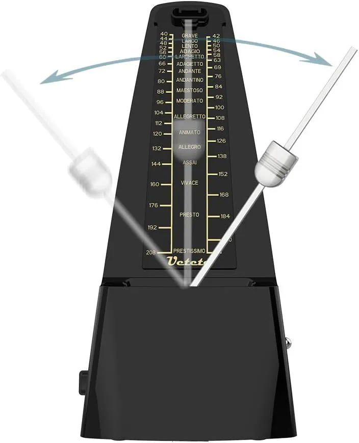 Ueteto Mechanical Metronome Black/Loud Sound Piano Drum Violin Guitar