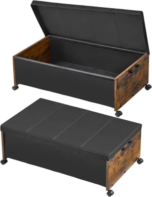 Under Bed Storage with Wheels, Bigger Size, Under Bed Drawers Heavy Duty, 2 Packs, Wooden Under Bed Storage Containers Organizer, Metal Frame, Patented Design