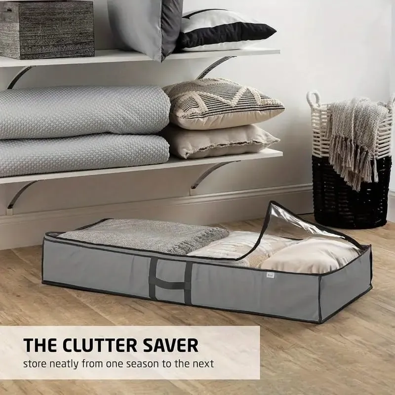 Underbed Storage Organizer Bags For Blankets, Comforter, Clothing, Shoes