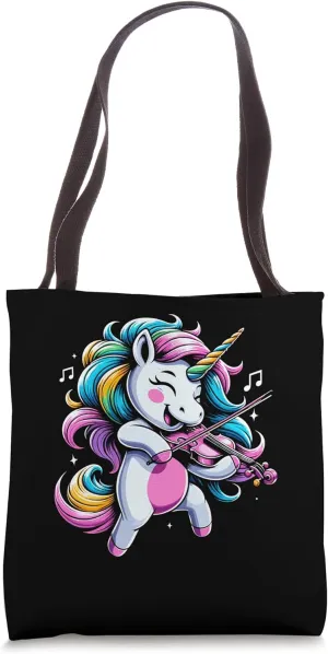 Unicorn Violin Instrument Violinist Fiddler Violinists Tote Bag