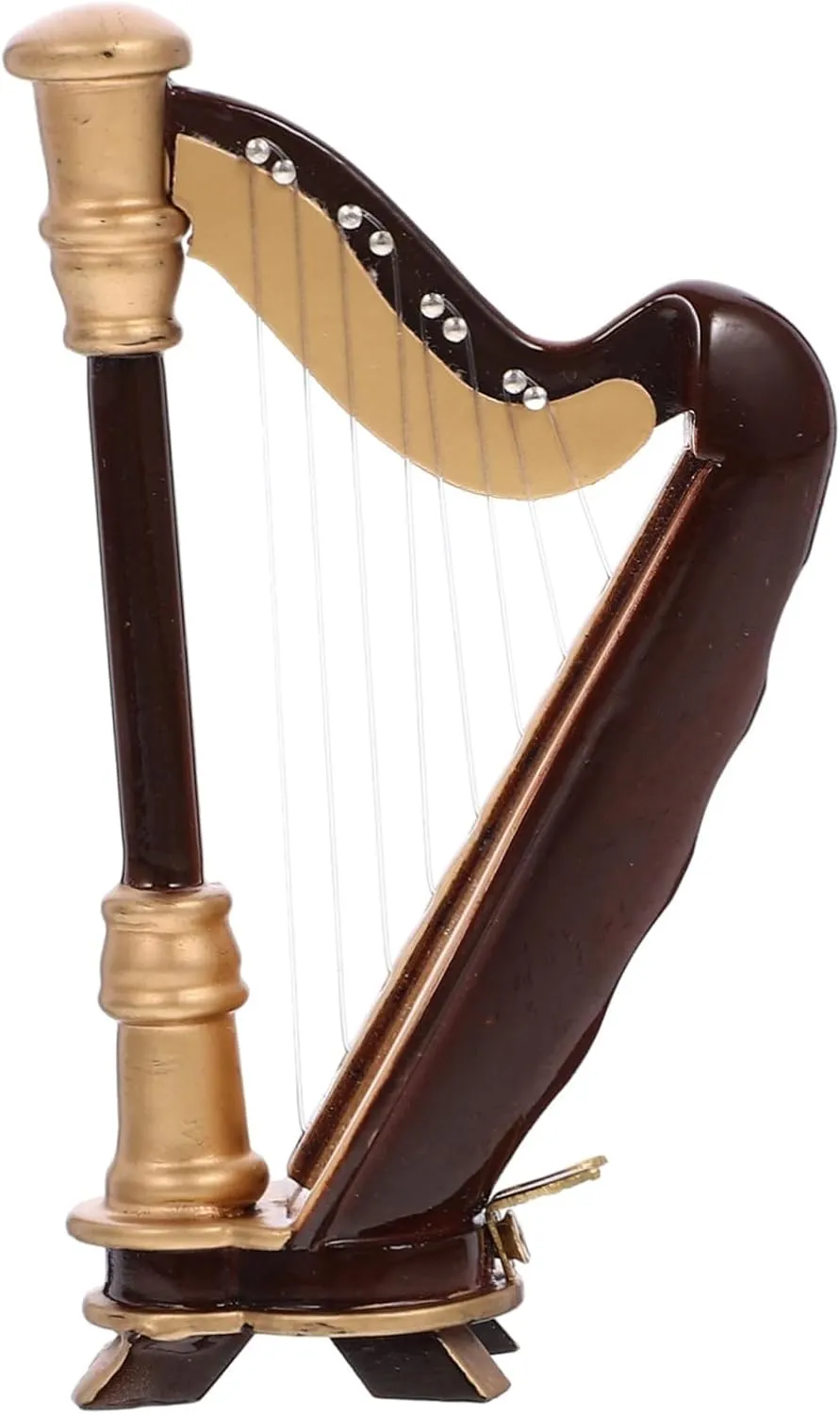 UPKOCH Mini Wooden Harp Model Musical Instrument for Miniature Decor Dollhouse Ornament Design for Micro Landscape Fairy Tale Gardens