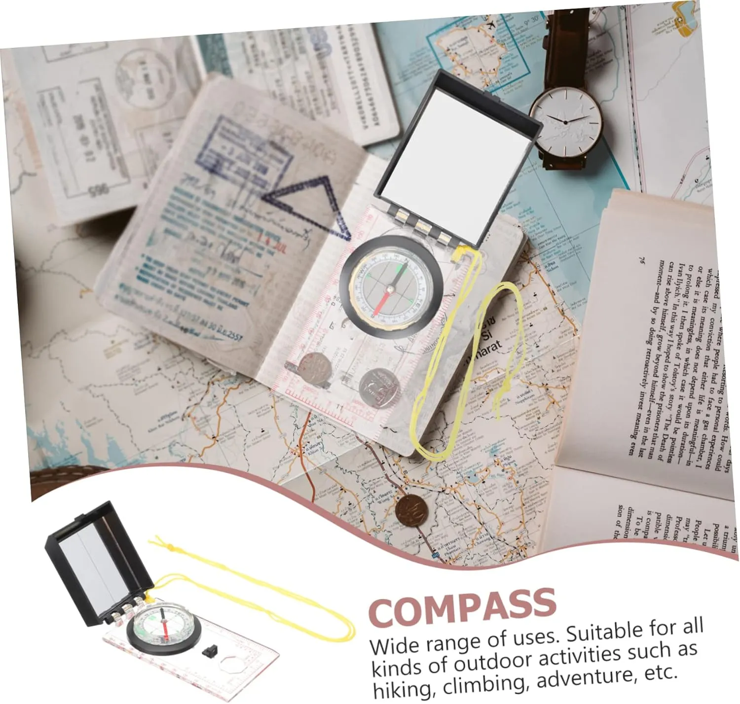 UPKOCH Outdoor Survival Compass Multipurpose Mapping and Guiding Tool for Hiking Camping and Fishing Sturdy and