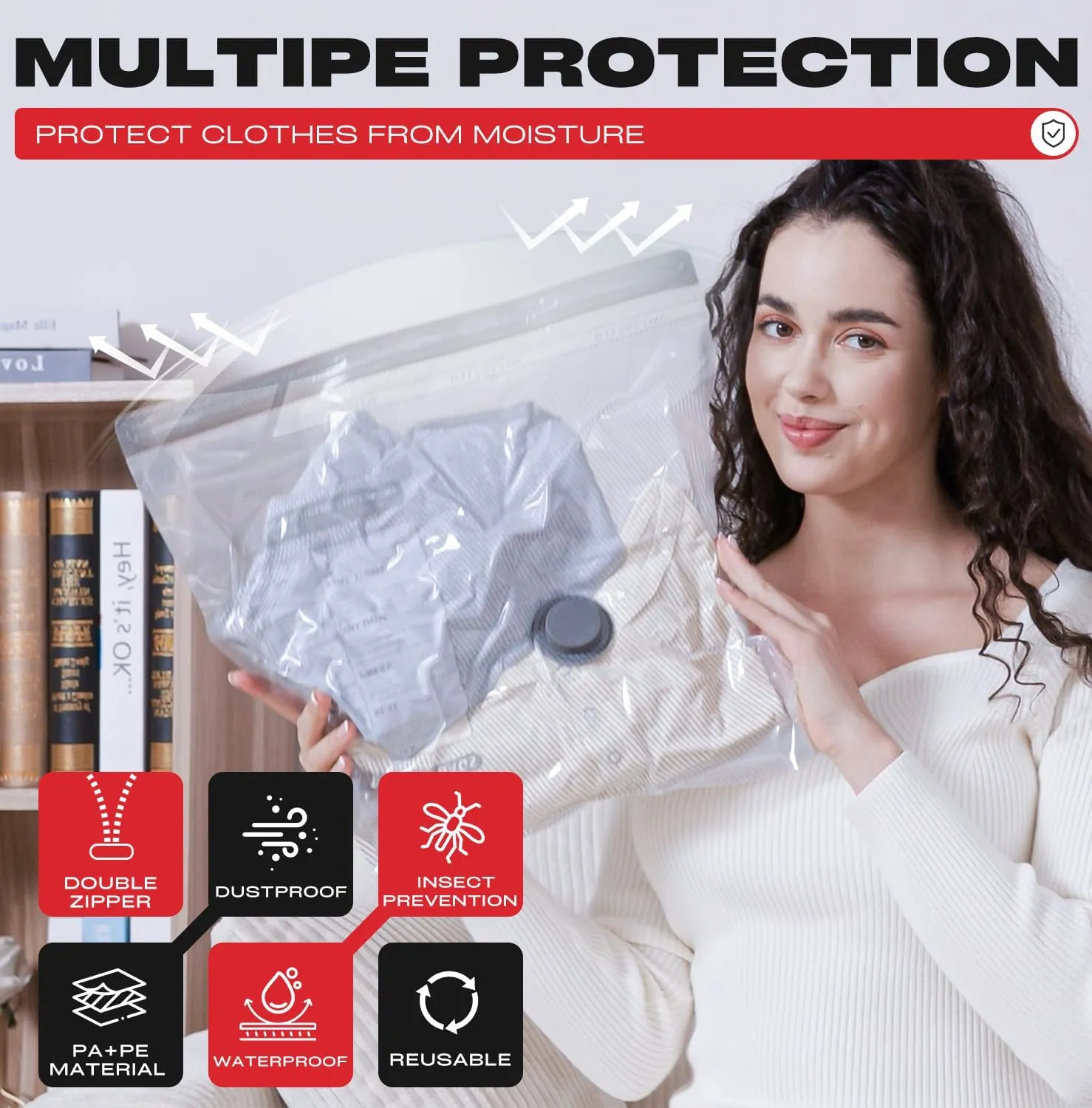 Vacuum Seal Bags for Clothing, 15 Pack Travel Vacuum Storage Bags with USB Pump, Carry On Compression Packing Bag for Luggage, Space Saver Travel Kit for Clothes