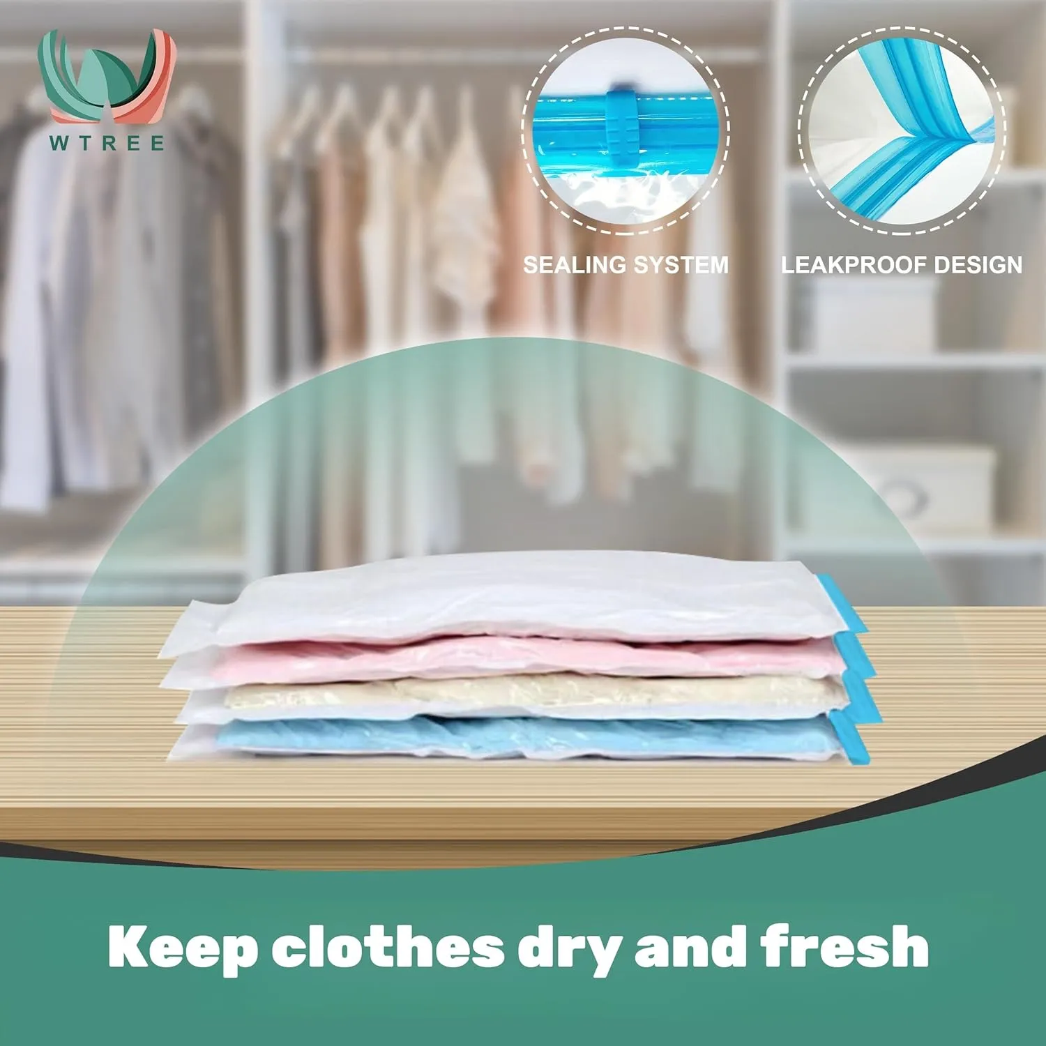 Vacuum Storage Bags, Space Saver Bags, Vacuum Sealed Bags for Comforters, Blankets, Clothes Storage, Hand Pump Included, 10-Small