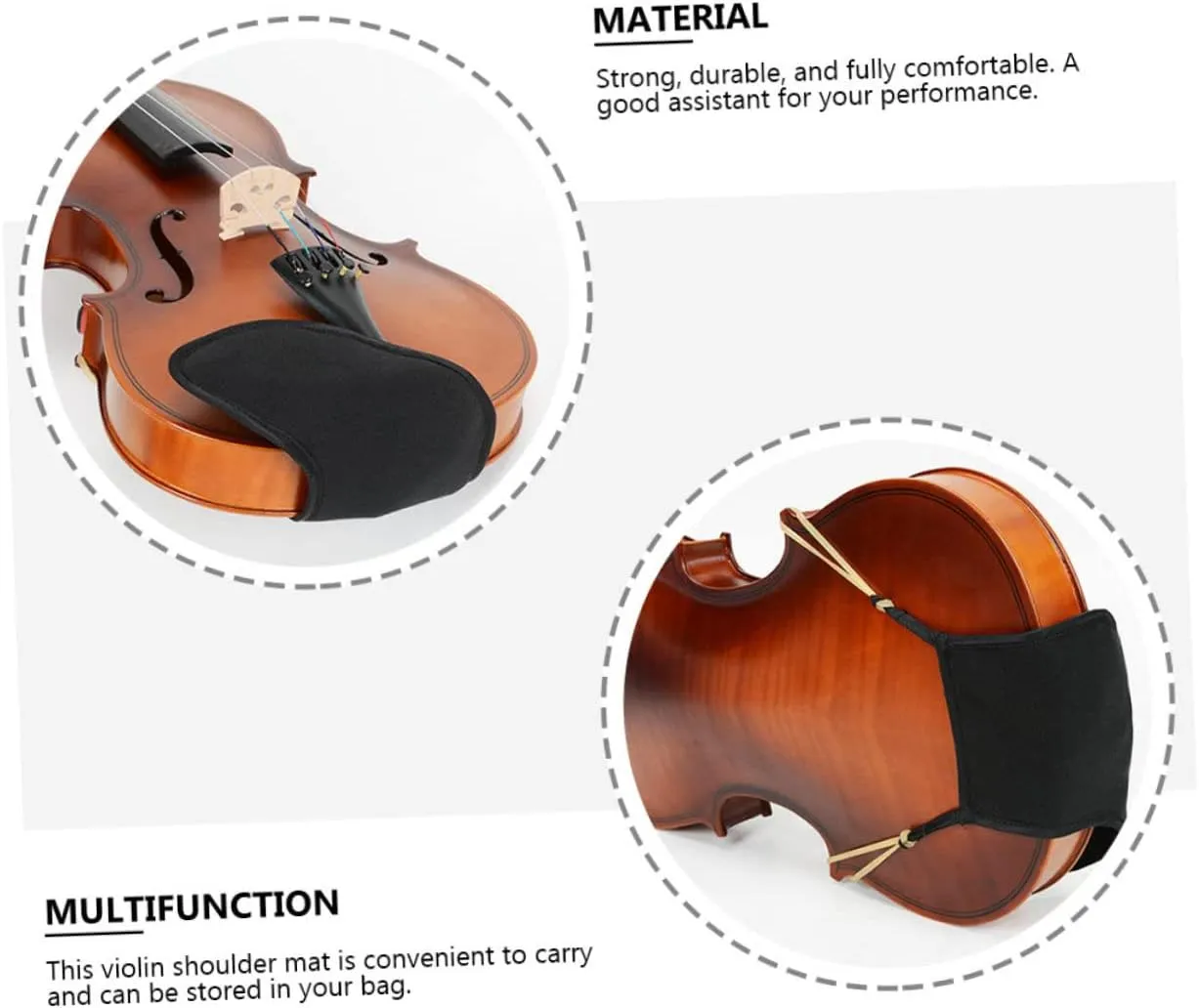 Vaguelly 1Pc Durable Violin Chin Rest Pad Comfortable Shoulder Mat Accessory for Violins Easy to Install Washable Reduces Chin Discomfort