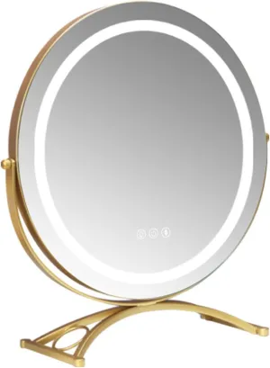 Vanity Mirror with Lights, Lighted Makeup Mirror with Lights,LED Makeup Mirror, Smart Touch Control 3 Colors Dimmable Round Mirror 360°Rotation,30CM/11.8in