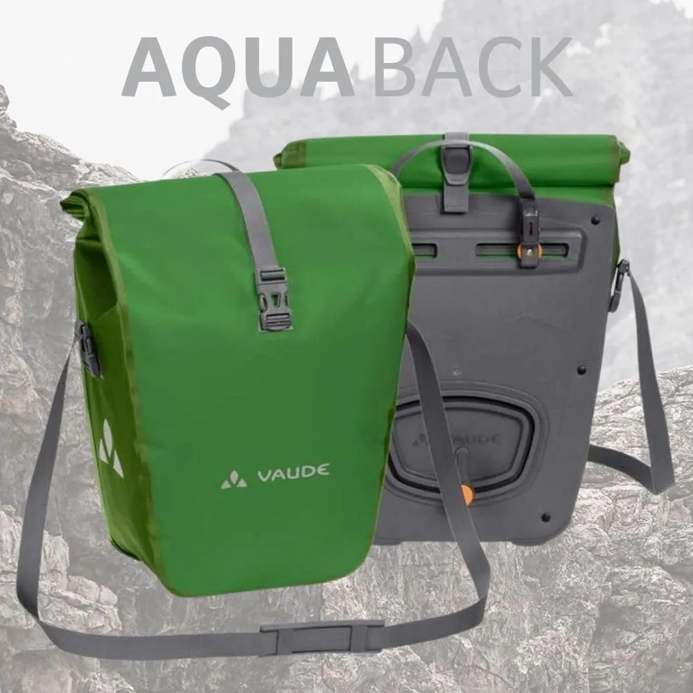 VAUDE Aqua Back - Rear Pannier Bike Bag - Set of 2 - PVC-Free Tarpaulin Bike Panniers - Waterproof Pannier Bags with a 48 Litre Total Storage Volume