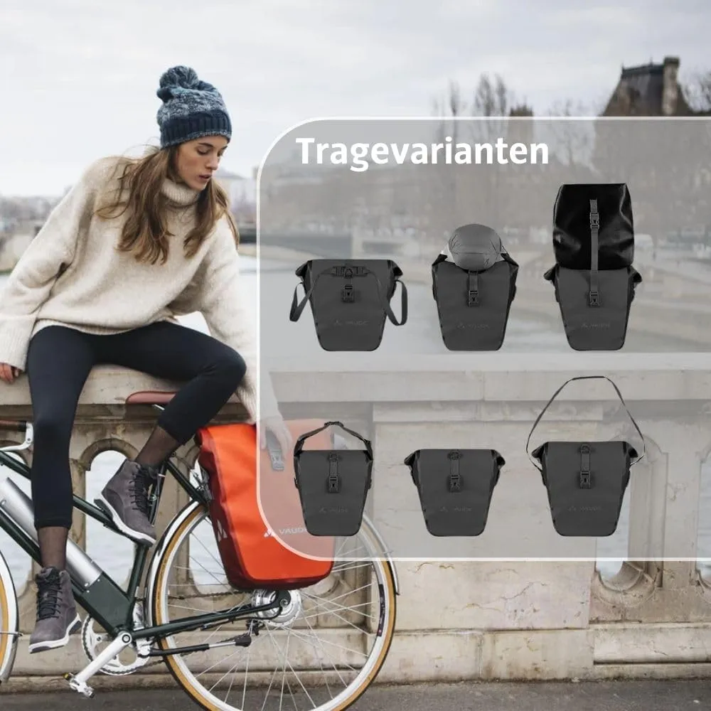 VAUDE Aqua Back - Rear Pannier Bike Bag - Set of 2 - PVC-Free Tarpaulin Bike Panniers - Waterproof Pannier Bags with a 48 Litre Total Storage Volume