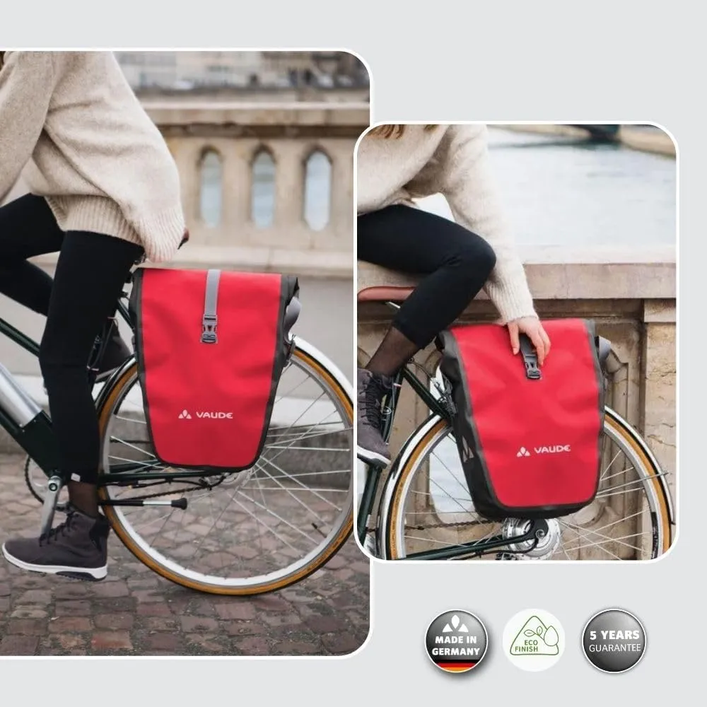 VAUDE Aqua Back - Rear Pannier Bike Bag - Set of 2 - PVC-Free Tarpaulin Bike Panniers - Waterproof Pannier Bags with a 48 Litre Total Storage Volume