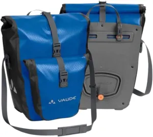 VAUDE Aqua Plus - Rear Pannier Bike Bag - Set of 2 - PVC-Free Tarpaulin Bike Panniers - Waterproof Pannier Bags with Front Pocket and 51 Litre Total Storage Volume