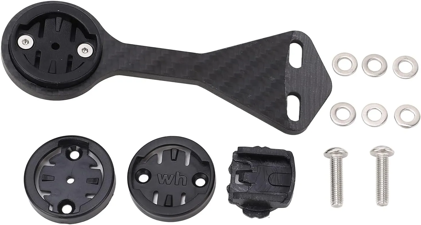 VBESTLIFE Out Front Stem Mount, Carbon Fiber Lightweight Handlebar Cycling Computer Mount for for IGPS