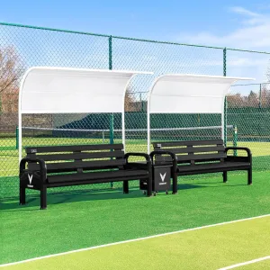 VERMONT Tennis Court Bench & Table Set | Heavy-Duty Aluminum Sport Benches | Optional Canopy & Storage – Weatherproof Seating for Tennis & Multi-Sport