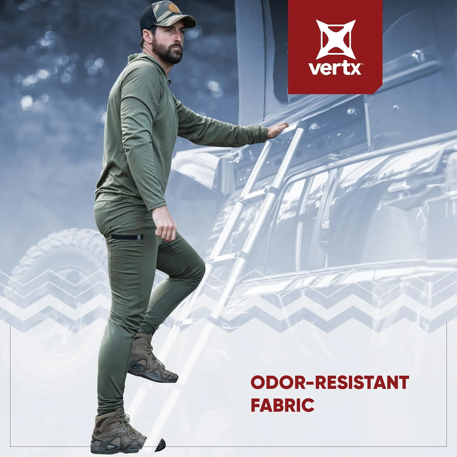 Vertx Mens Merino Wool Base Layer Pants Long Johns, Cold Weather, Quick Dry, Outdoor Wear, Tactical Clothing