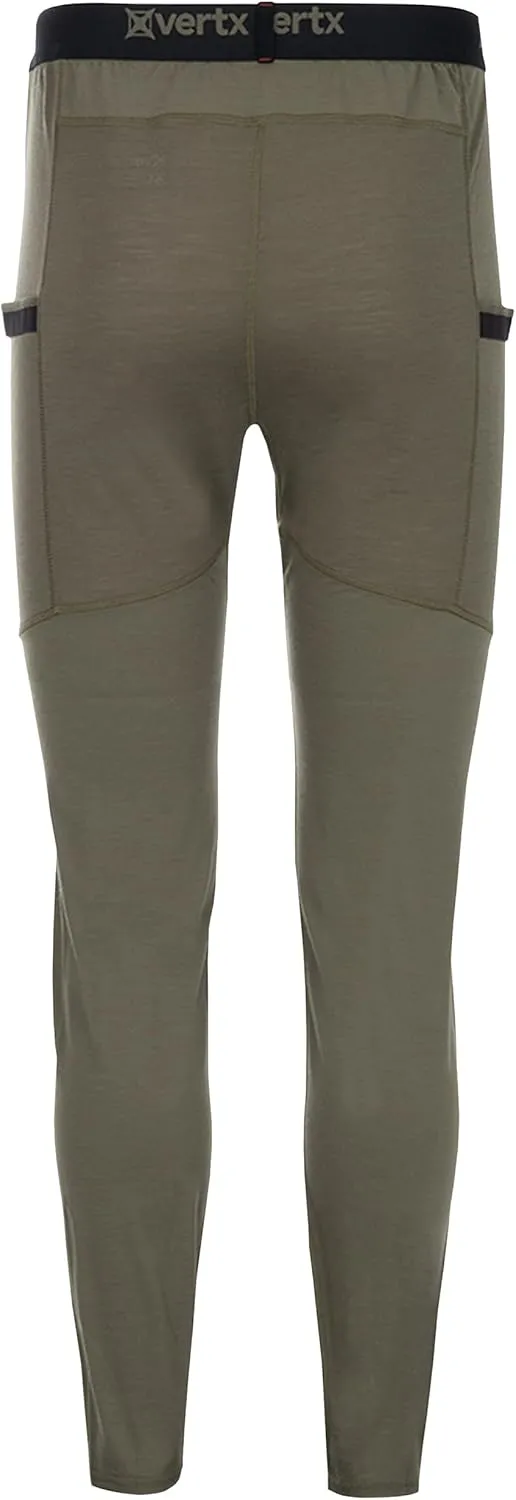 Vertx Mens Merino Wool Base Layer Pants Long Johns, Cold Weather, Quick Dry, Outdoor Wear, Tactical Clothing