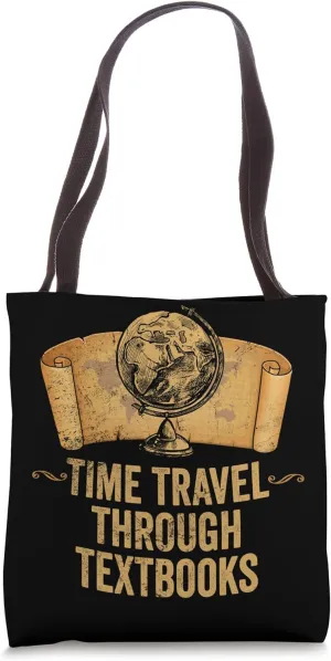 Vintage AP History Teacher Time Travel Through Textbooks Tote Bag