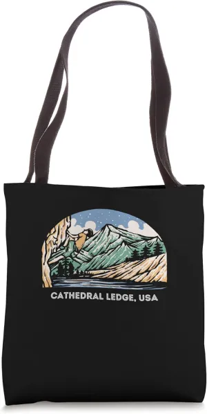 Vintage Cathedral Ledge, USA Rock Climbing Bouldering Tote Bag